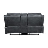 Wall-Hugger Manual Double Lay Flat Reclining Loveseat, Gray