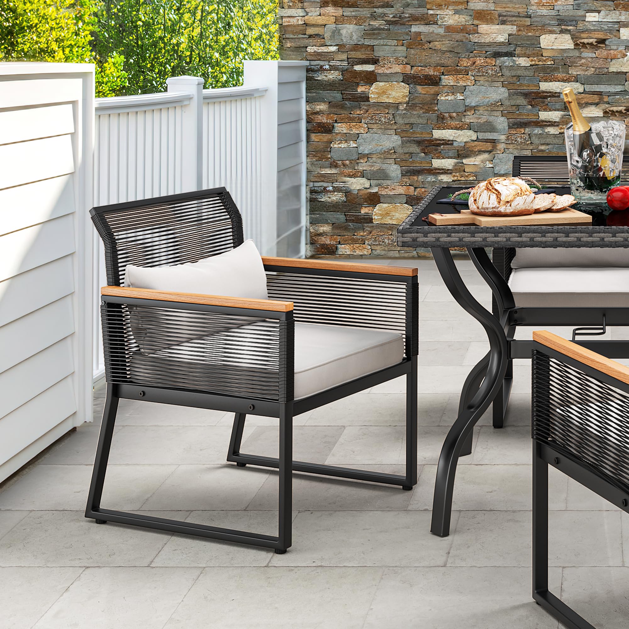 Patio Dining Chairs Set of 4, Outdoor Wicker Furniture Dining Chairs