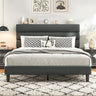 Queen Bed Frame with Velvet Upholstered Headboard
