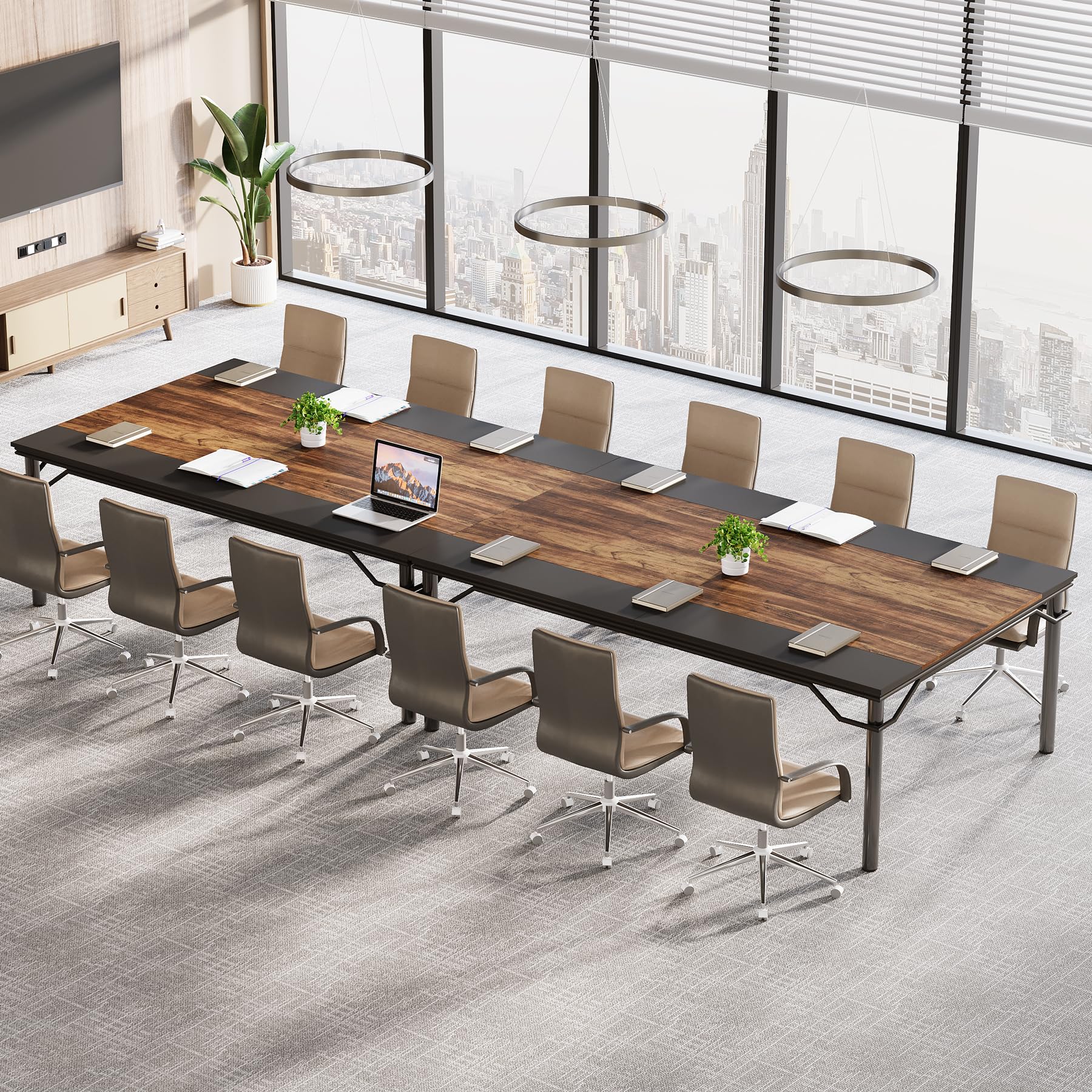 Conference Table,D Meeting Seminar Table, Large Rectangle Computer Desk