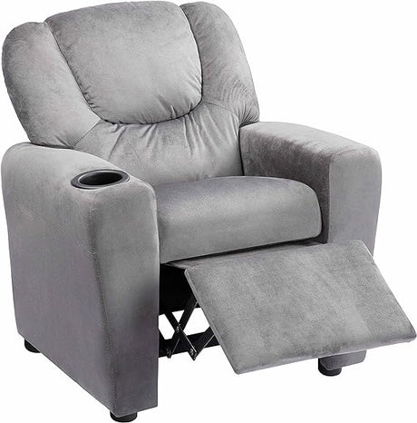 Suri Push Back Kids Recliner Chair with Footrest & Cup Holders