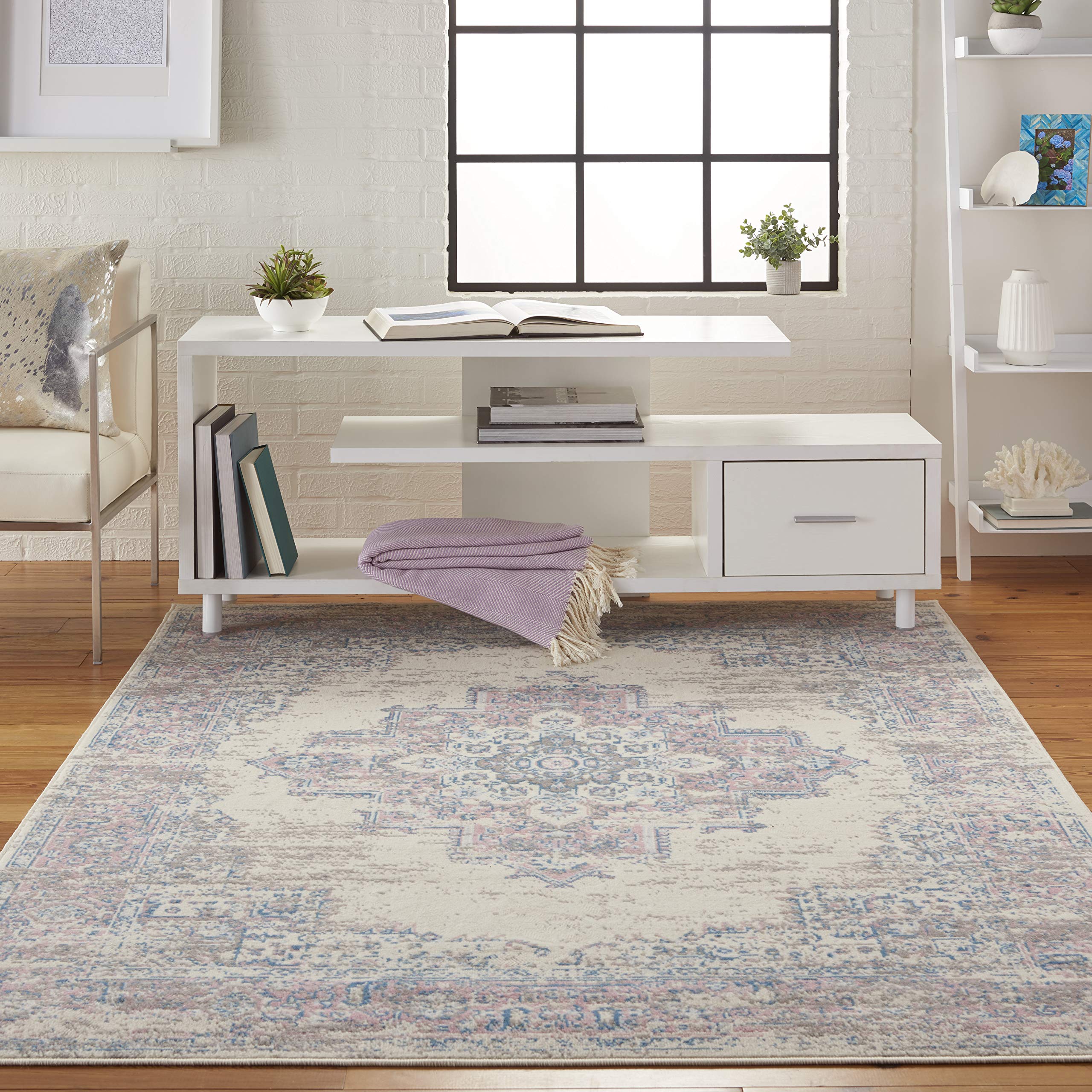 Nourison Home Grafix GRF14, 6' x 9', Ivory/Pink