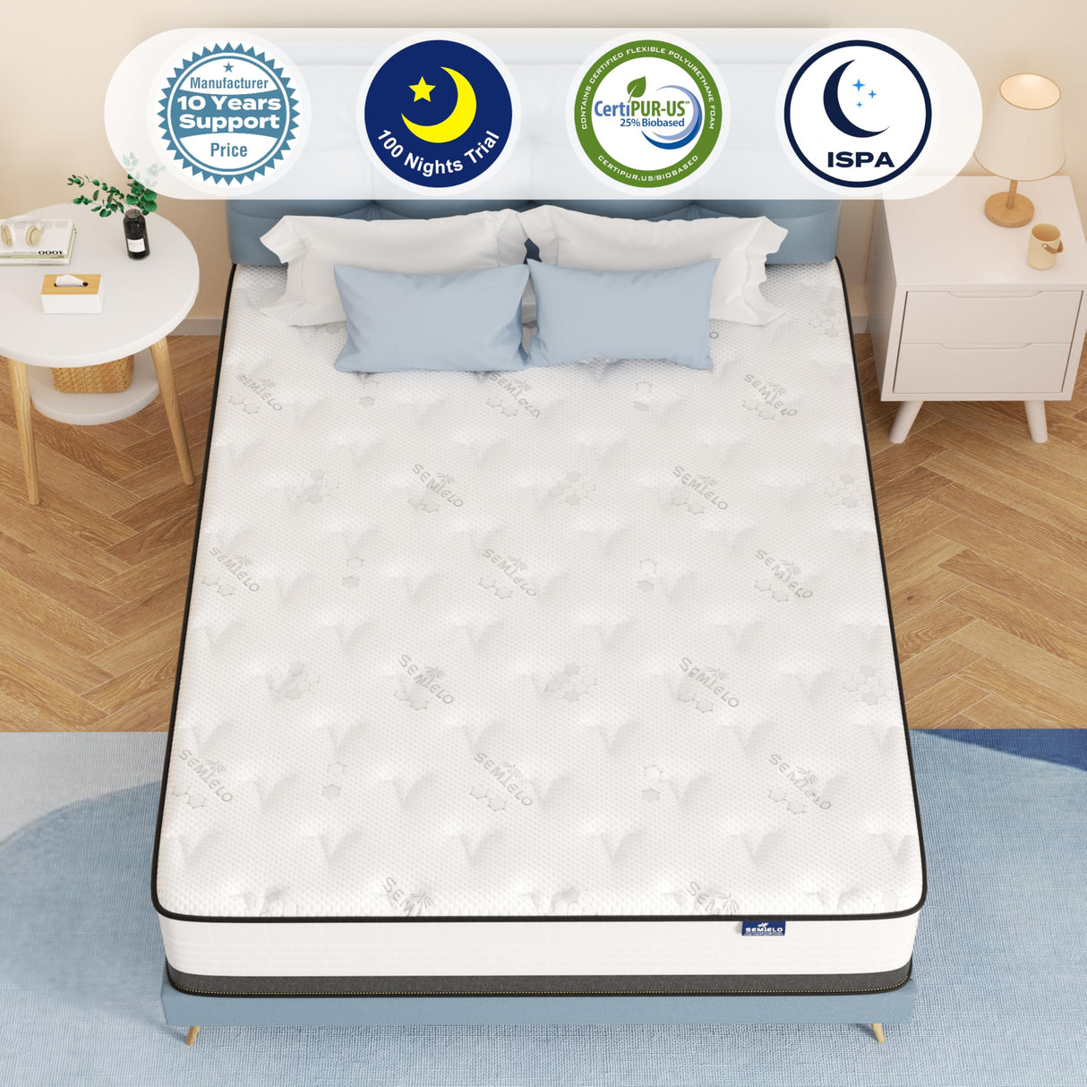 Queen Size Mattress, 10 Inch Queen Mattress in a Box, Hybrid Mattress with Memory