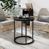 Round End Table, 20" Accent Small Side Table Suitable for Hiding Trash Can
