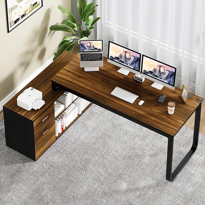 Home Office Computer Desk with 3 Drawers and2 Shelves,