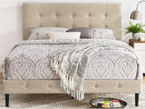Cambridge Upholstered Wooden Platform Bed Frame, King Size, Dark Grey