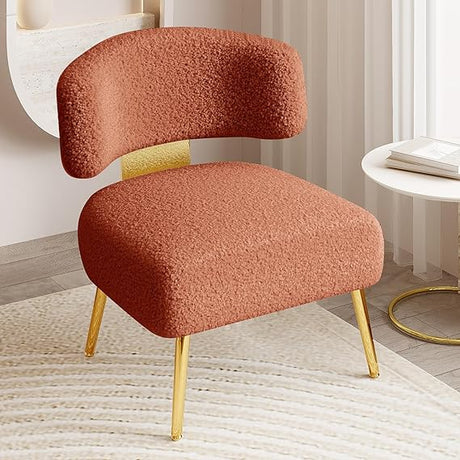 Mid Century Sherpa Boucle Accent Chair