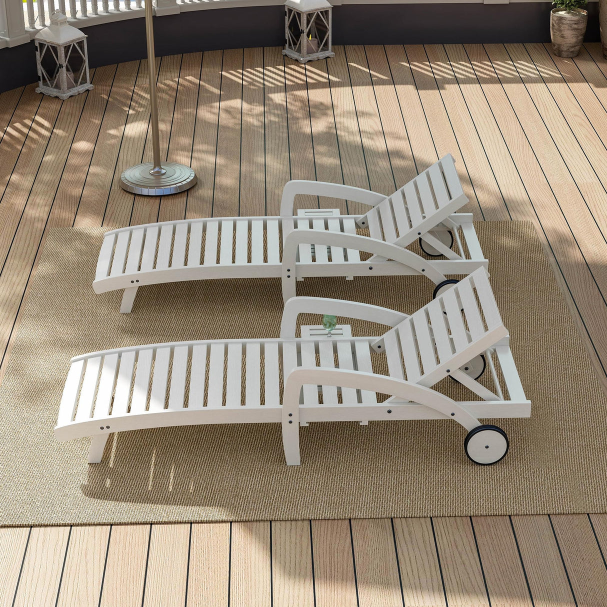 Patio Chaise Lounge Chairs Set of 2, 5-Position Adjustable Outdoor Lounge Chair