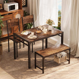4-Piece Dining Set with Bench for Small Spaces