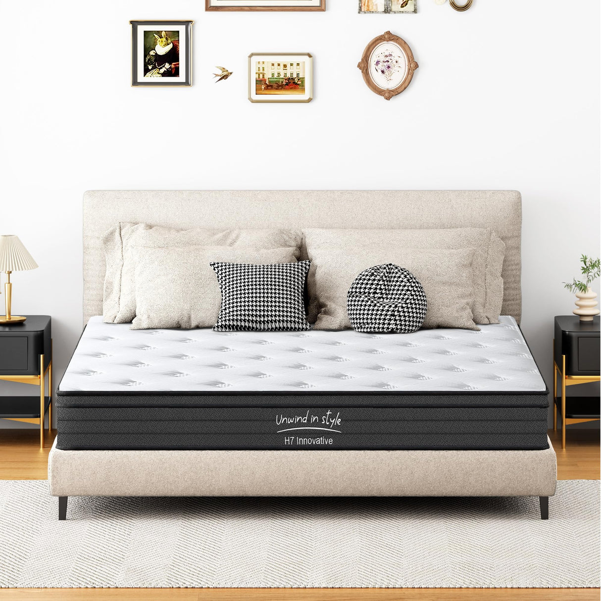 Queen Size Mattress 10 Inch Hybrid Mattress with Gel Memory Foam,