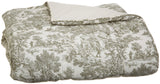 Victoria Park Toile Bed Comforter Full Size, Green