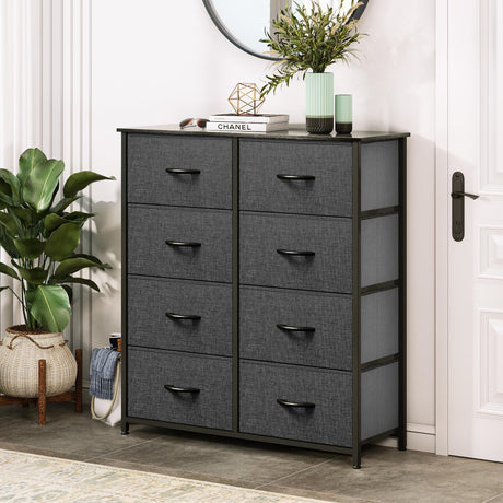 Dresser for Bedroom, Fabric Dresser with 8 Drawers, Tall Dresser, Chest of Drawers