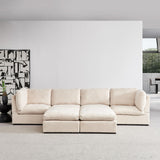 Modular Down Feather Filled Cloud Deep Seat Sectional Sofa Couch W/Reversible Chaises