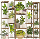 Bamworld Plant Stand Indoor Large Plant Shelf 62.2" Tall Outdoor Plant Holder Wood for Multiple Plants Hanging Plant Rack for Living Room Garden Balcony