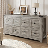 8 Drawers Dresser for Bedroom, 59" W Farmhouse Dresser with Deep Drawers