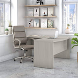 Fairview L Shaped Desk with Hutch in Antique White