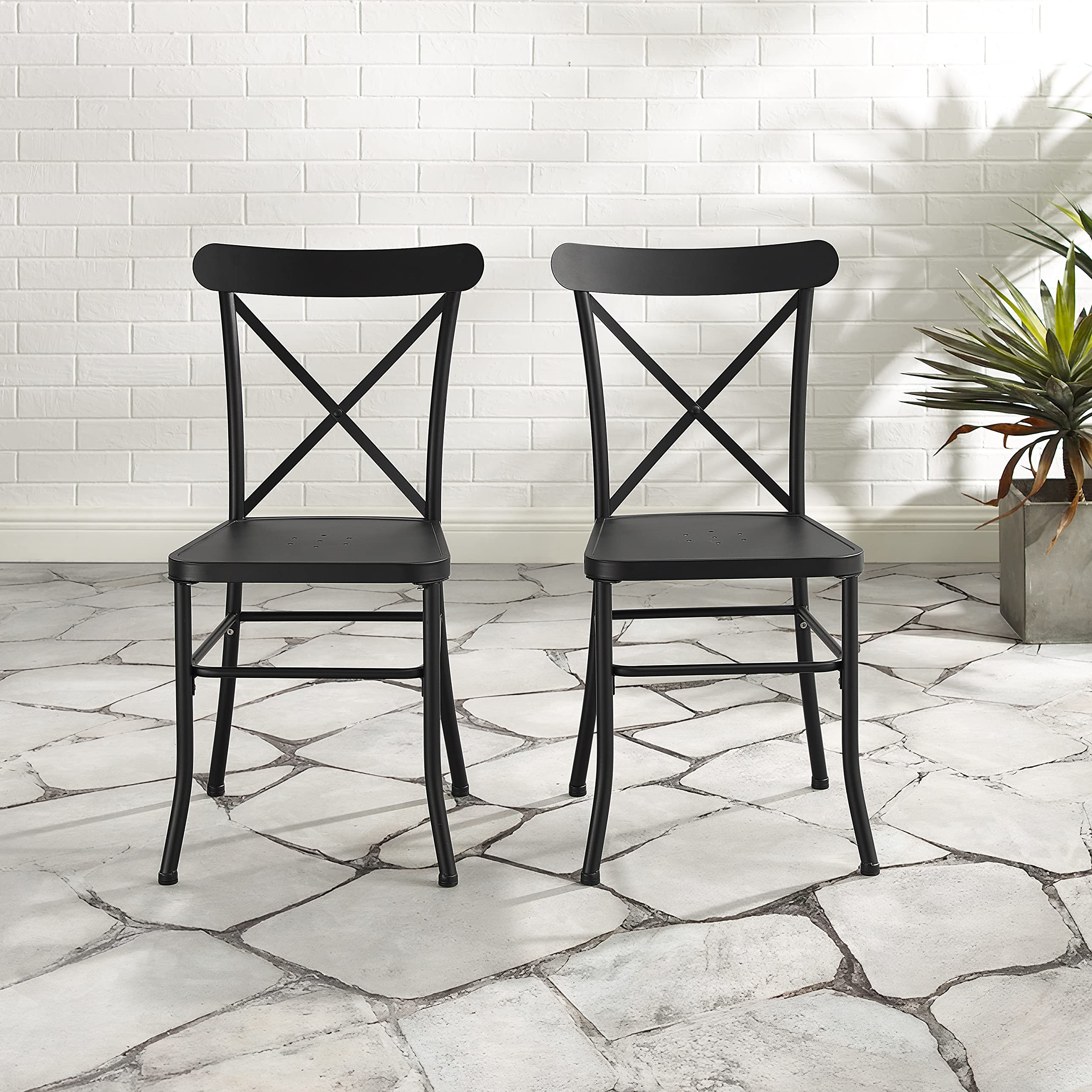 Astrid 2-Piece Indoor Outdoor Chair Set, Dining Chairs for Kitchen, Patio, Porch, Deck