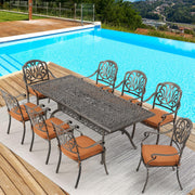 [Hi-End]All Aluminum Patio Furniture Set: 9-Piece Outdoor Dining Set