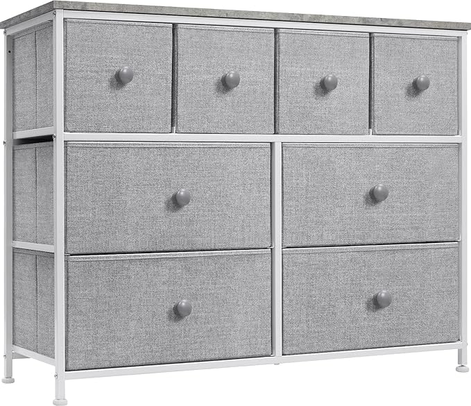 Fabric Dresser for Kids Bedroom - Chest of 8 Drawers, Storage Tower, Clothing Organizer,
