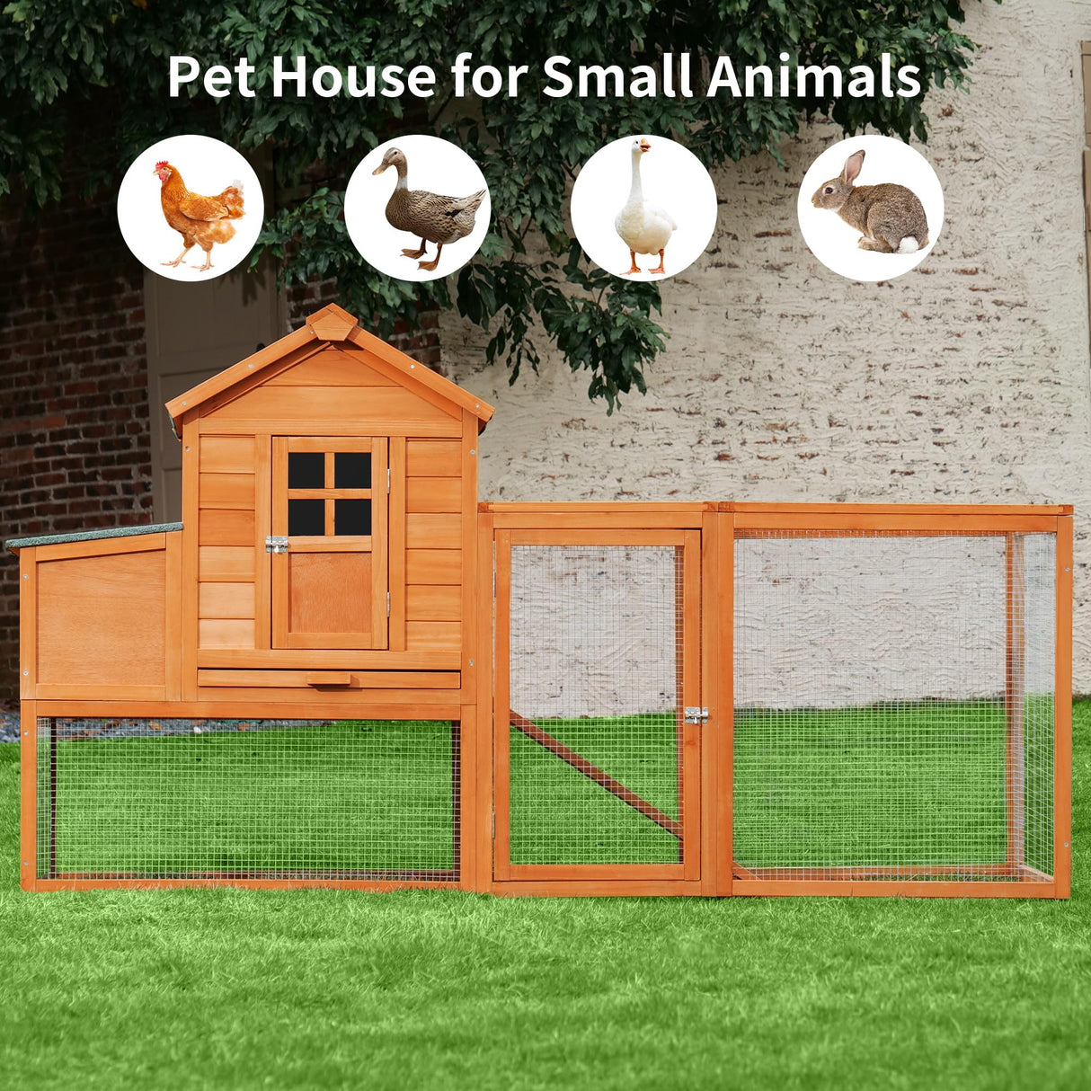 79" Chicken Coop Hen House Wooden Chicken House Poultry Cage