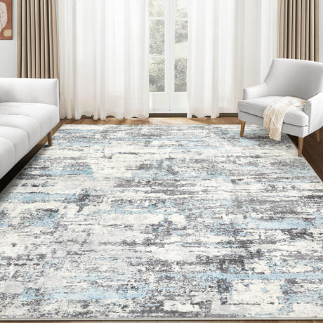 Area Rug Living Room Rugs 6x9: Modern Neutral Abstract Aesthetic Rug