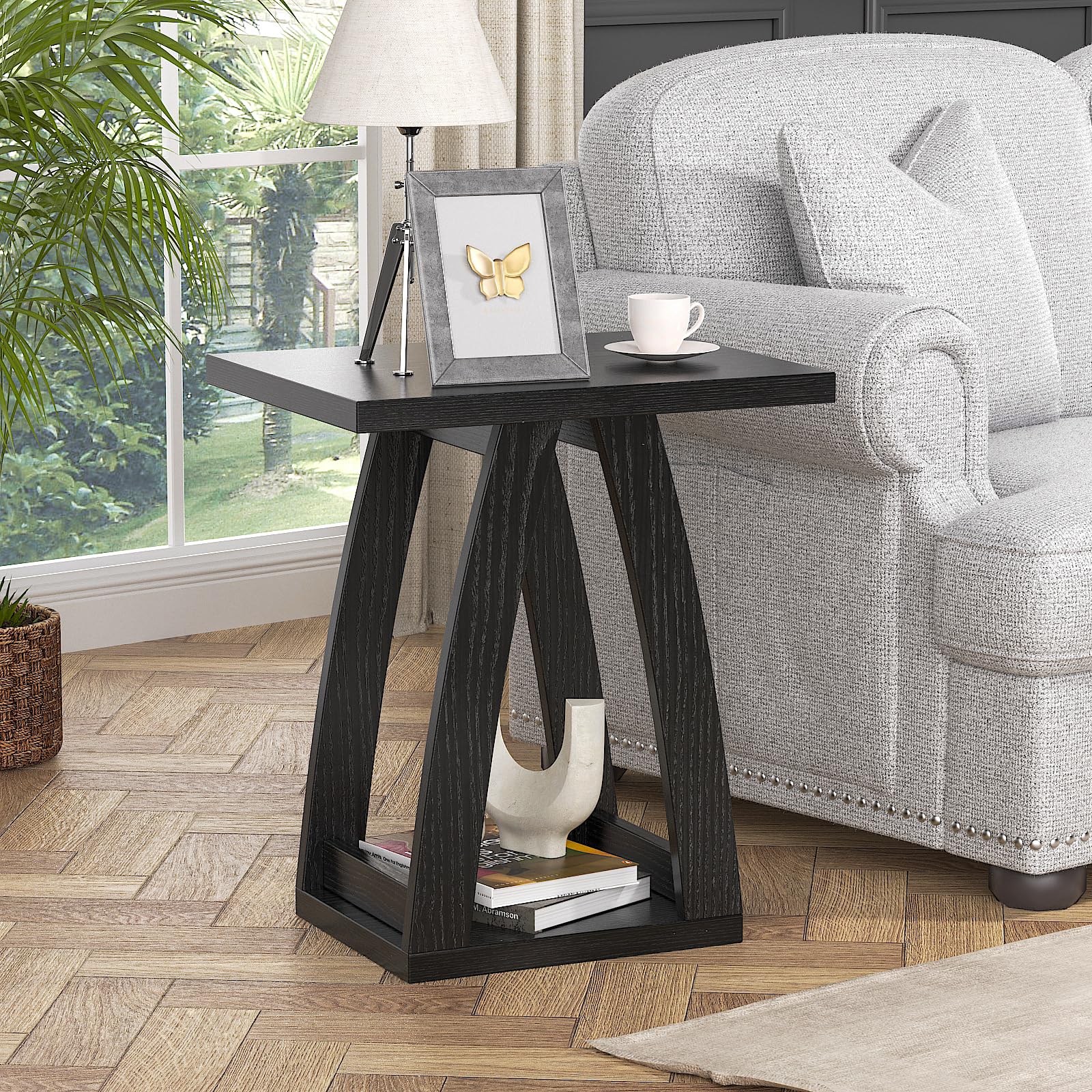 End Table, Side Table, Nightstand, Sofa Side Table with Shelf, Modern End Table