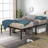 Heavy Duty Platform Bed Frame Queen Size, No Box Spring Needed, Slots