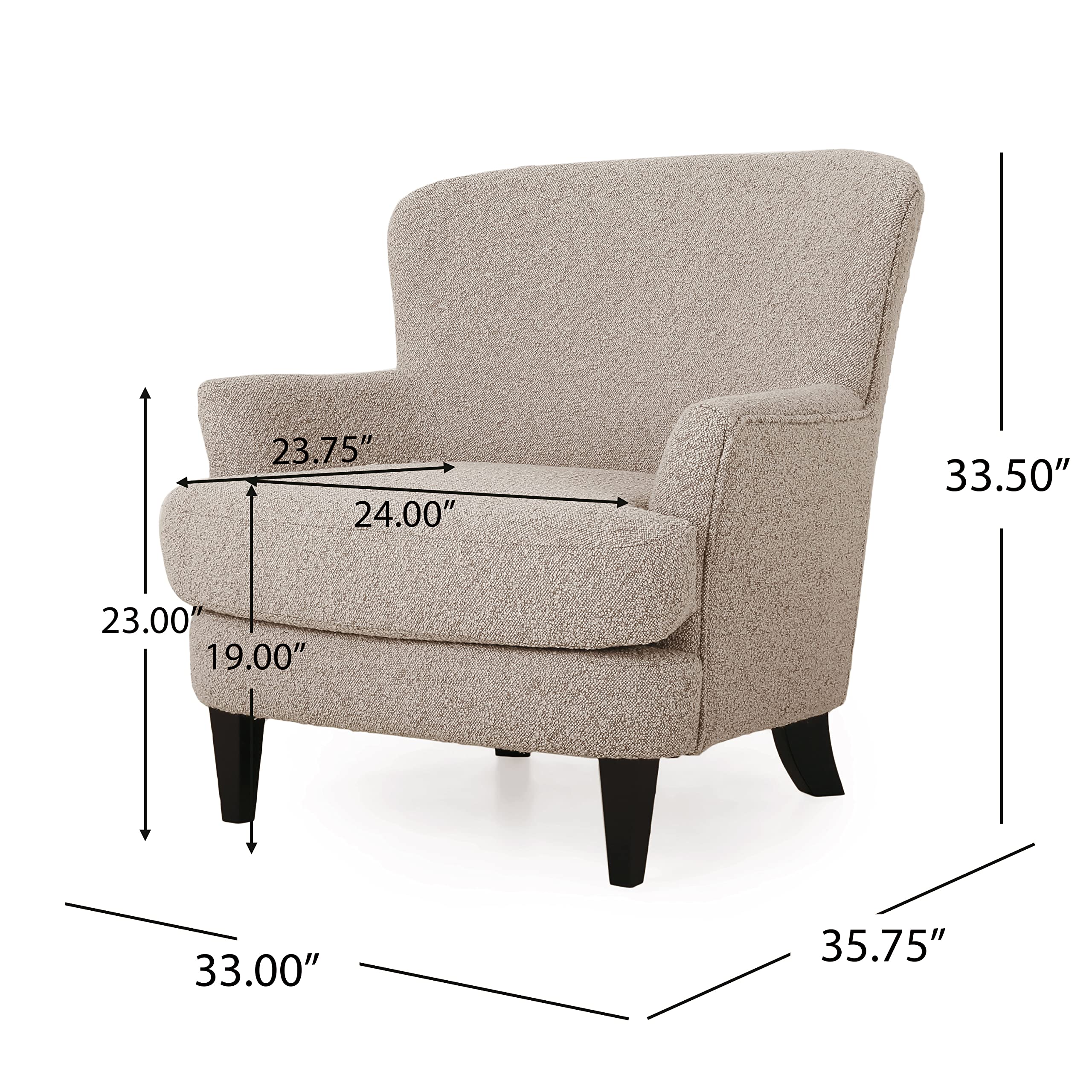 Hartshorn Club Chair, Warm Stone Gray + Matte Black