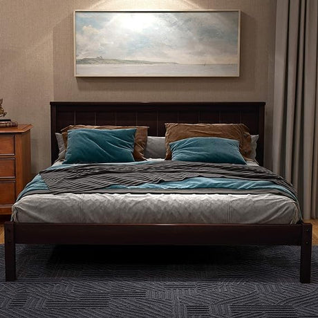 Queen Size Platform Bed Frame with Headboard