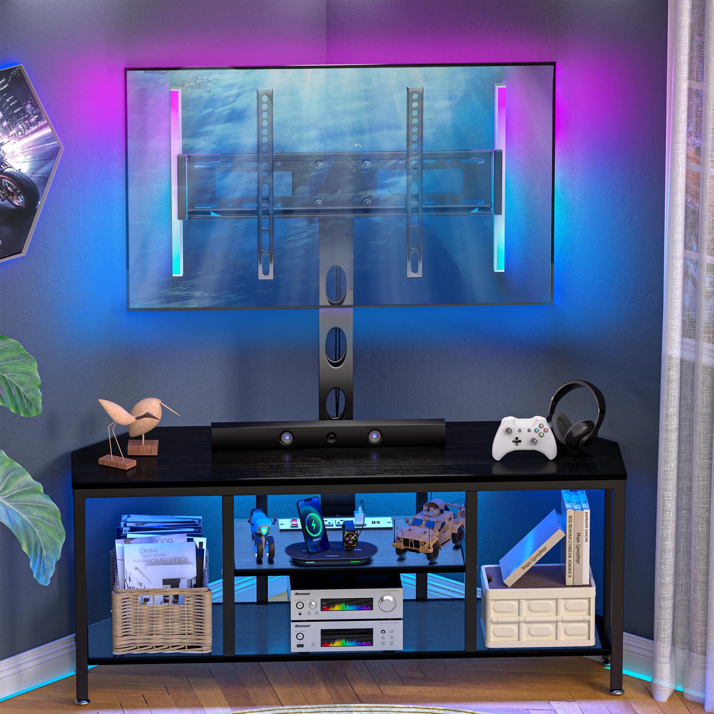Corner TV Stand LED, Universal TV Mount Stand for 32-60" TV