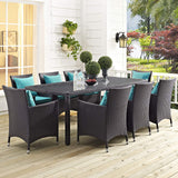 Convene Wicker 82.5 in. Patio Rectangle Dining Table