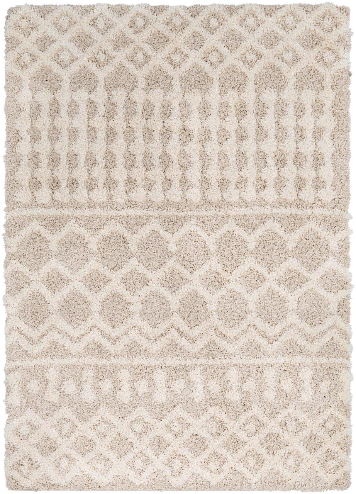 Hapsburg Moroccan Shag Area Rug, 5'3" x 7'3", Beige