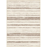 EISUROM 10x14 Large Area Rug: Soft Ultra Thin Machine Washable Farmhouse Area Rugs for Living Room Non-Slip Neutral Modern Geometric Indoor Floor Carpet for Bedroom Under Dinning Table Brown/Cream