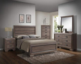 6-Piece Black/Brown Modern King Size Bedroom Furniture Set, Bed, Dresser, Mirror,