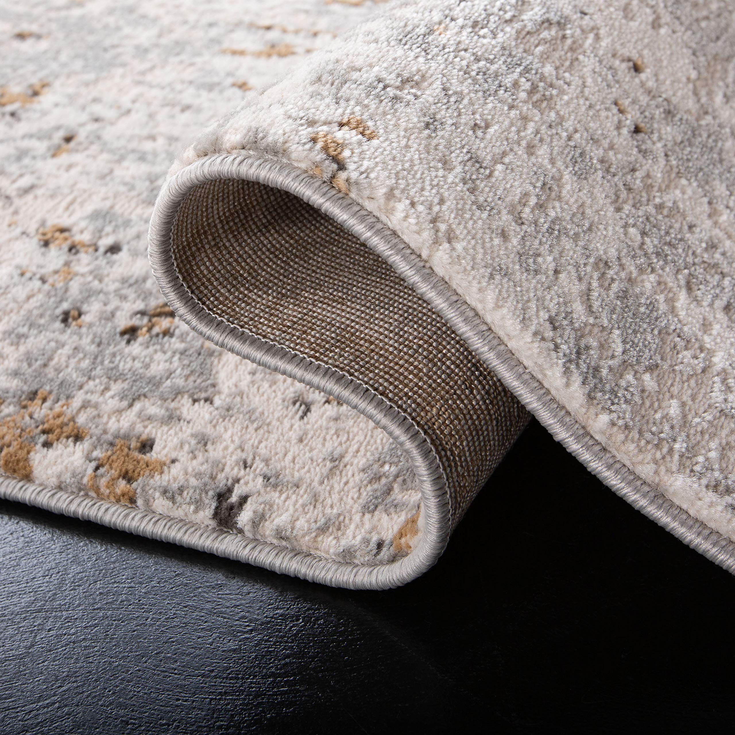 SAFAVIEH Shivan Collection 10' x 14' Grey/Gold SHV723G Modern Abstract Non-Shedding Living Room Bedroom Area Rug