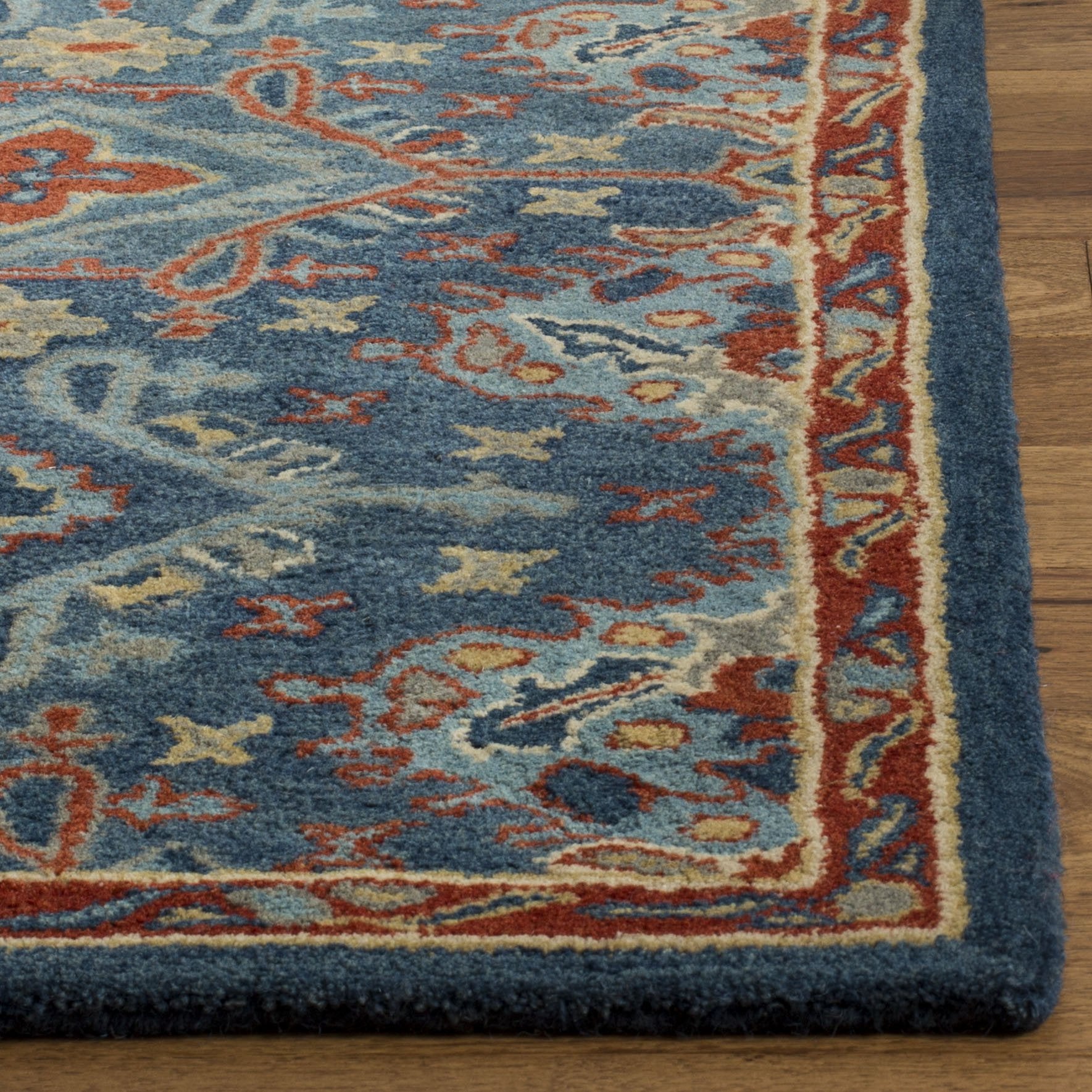 Heritage Collection 3' x 5' Blue/Multi HG422M Handmade Traditional Oriental Premium