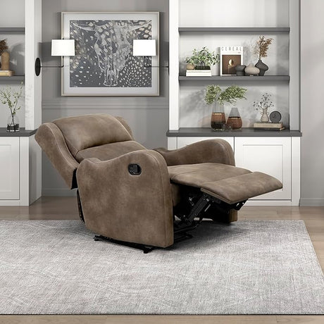 Chair Living Room Reclining Sofa Chair, Home Theater Seating Modern Recliner, Manual Recliner Sofa Chair for Living Room/Office/Apartment, Wall Hugger Recliner, Taupe