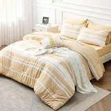 Grey White Striped Comforter for Queen Size Bed