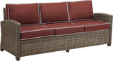 Bradenton Wicker Outdoor Sofa, 3-Person Patio Couch for Porch, Deck