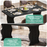63-Inch Black Rectangular Dining Table for 4-6