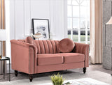 Tufted Velvet Sofa with Removable Cushions and Turned Wood Legs,