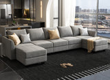 Modern Fabric Corner Sectional Sofa Modular Sectional Couch with Ottoman