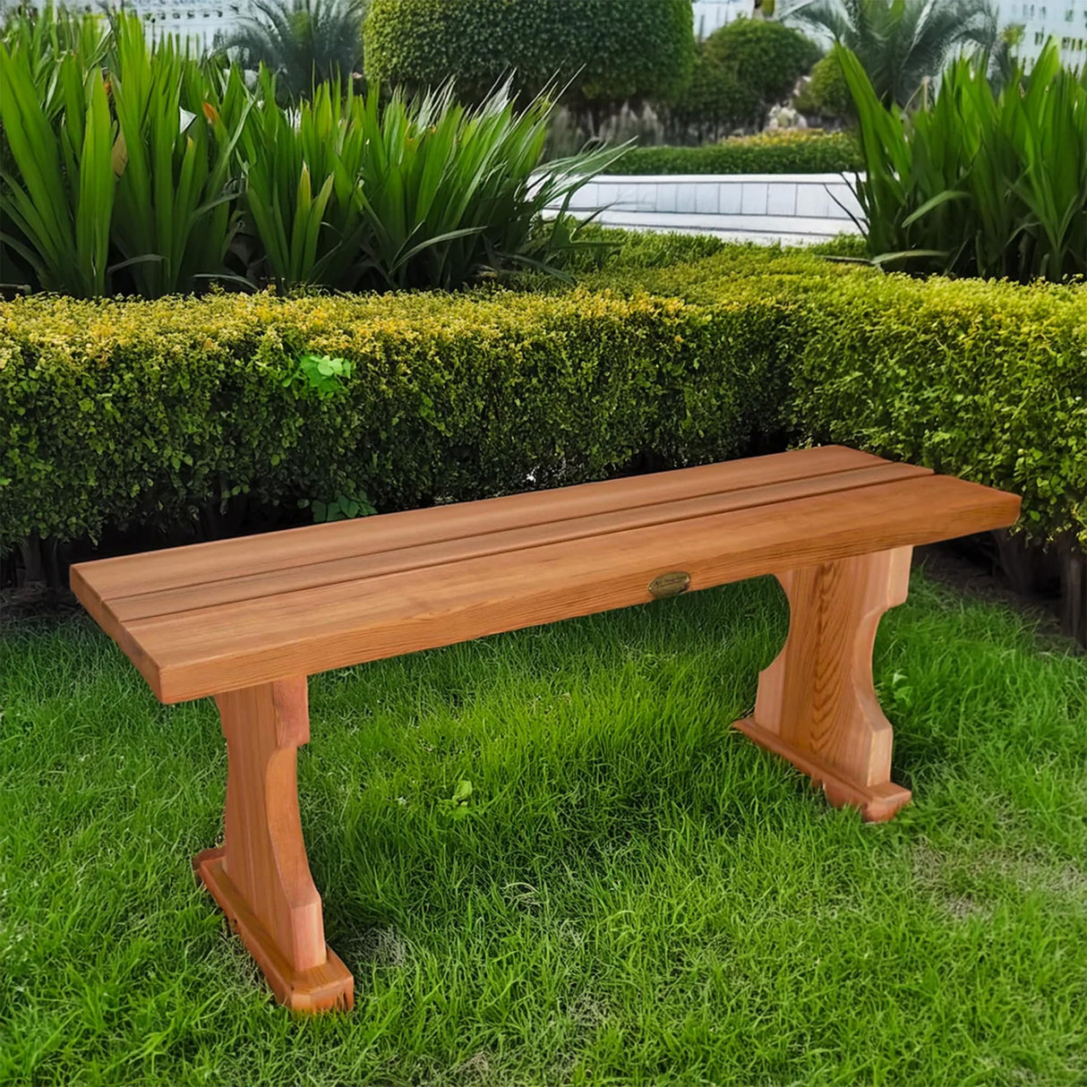 BB45 Cedar Backless Bench | 4ft Wood Bench Indoor & Outdoor | Handcrafted