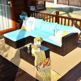 5 Piece Outdoor Patio Furniture Set, Sturdy Frame and Weight Capacity Up to 360 Pound