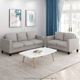 Bayonne Modern Upholstered 3-Seater Sofa Couch for Living Room, Fog