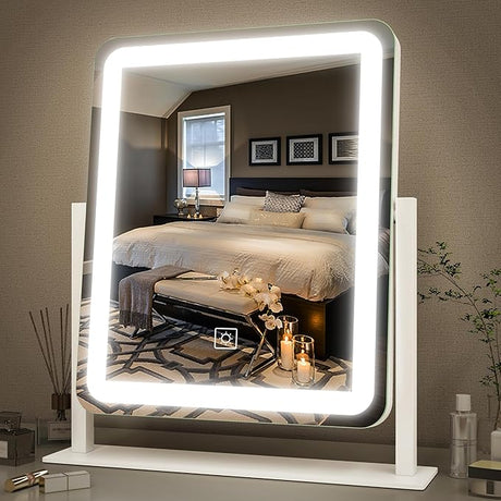 Vanity Mirror with Lights 14"×12" Makeup Mirror with Lights,Lighted Vanity Mirror Tabletop