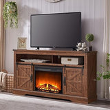 Fireplace TV Stand for 65+ Inch TV, 33" Tall Highboy Farmhouse Entertainment Center