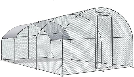 Large Metal Chicken Coop Upgrade Tri-Supporting Wire Mesh Chicken Run,Chicken Pen
