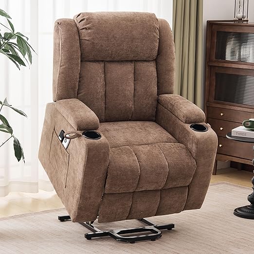 StoneCraft Nova Electric Lift Recliner Chair – Massage, Heat, Cup Holders & Side Storage