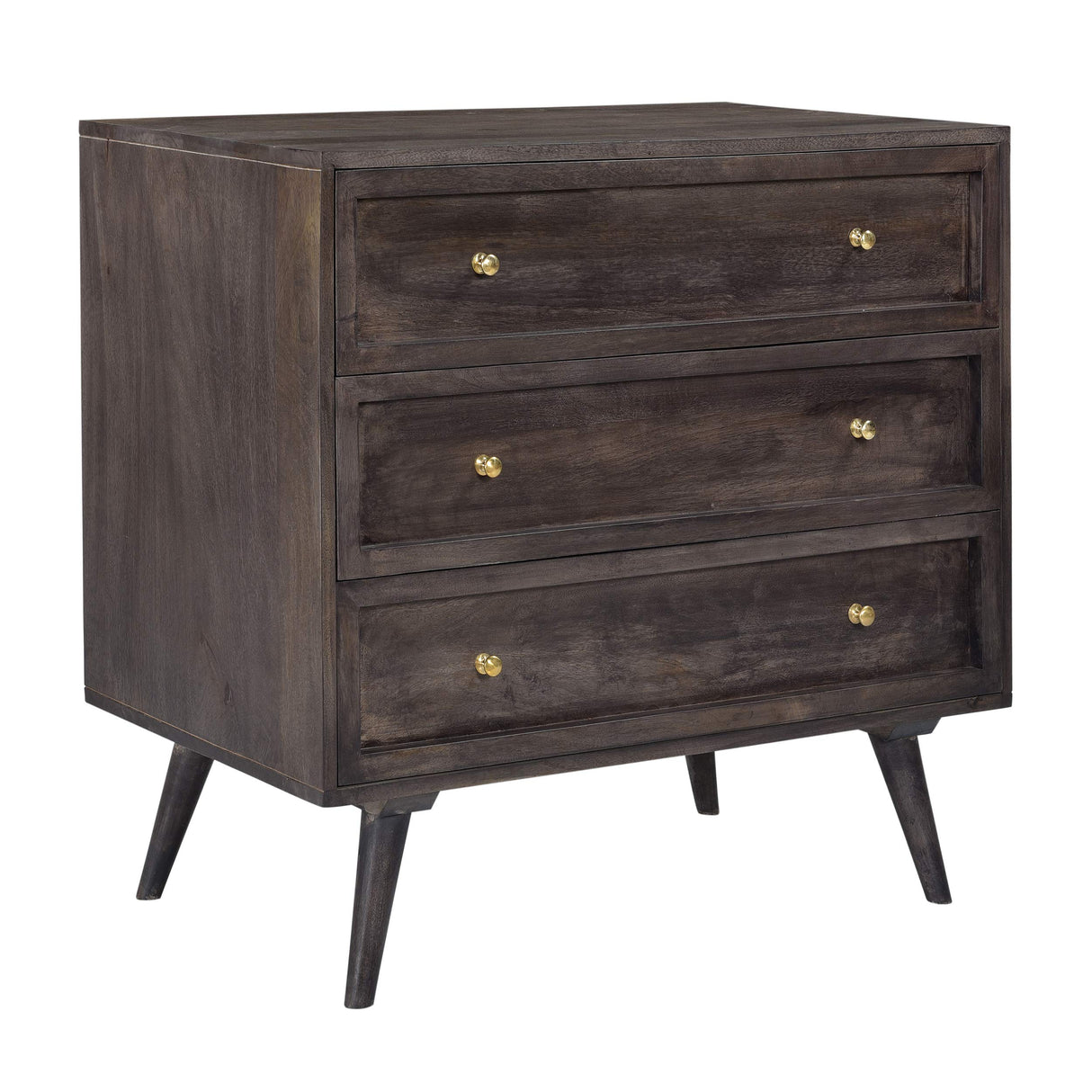 Parkview 3-Drawer Mango Wood Chest in Gray, 33.5-in. W x 18-in. D x 31.5-in.